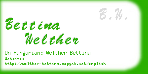 bettina welther business card